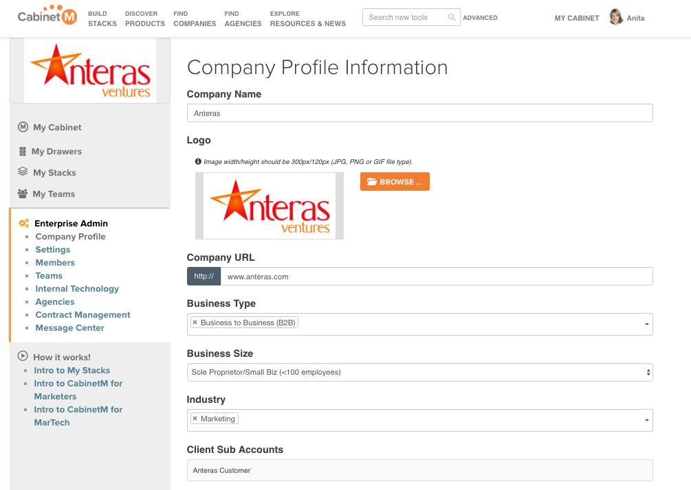 Enterprise Admin Company Profile